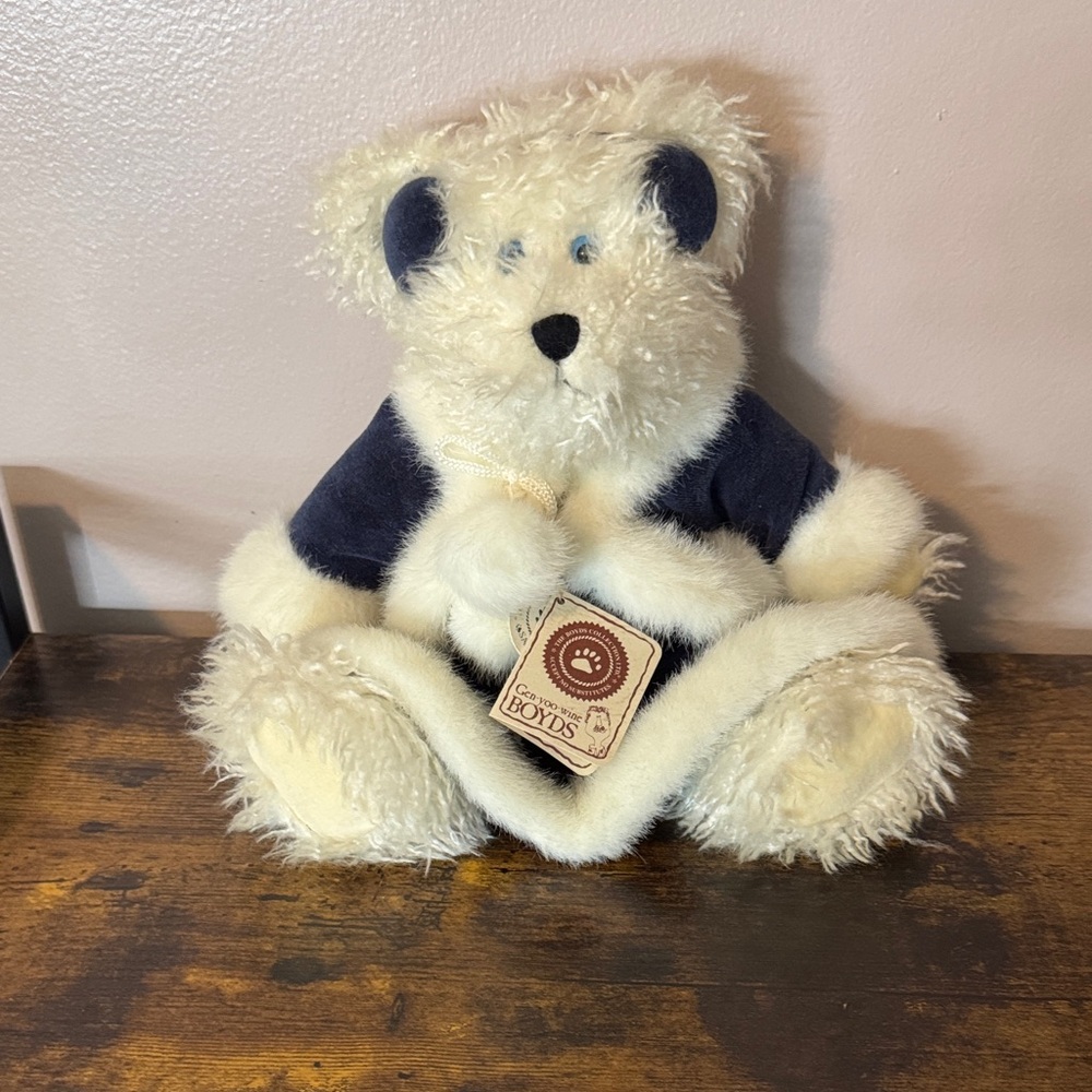 Boyd’s Bear.  Plush Teddy Bear with Navy Accents
